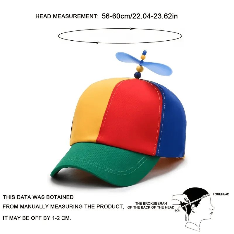Cosplay Fireball Prop - Topi Bisbol Baling-Baling Berputar Multiwarna Lucu,