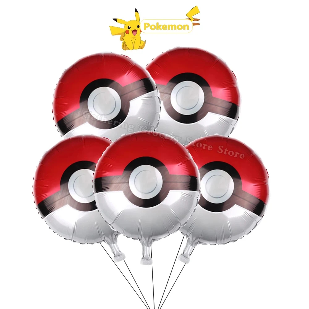 Pokeball Cosplay Prop - 5pcs Balon Foil Aluminium Pokemon Lucu
